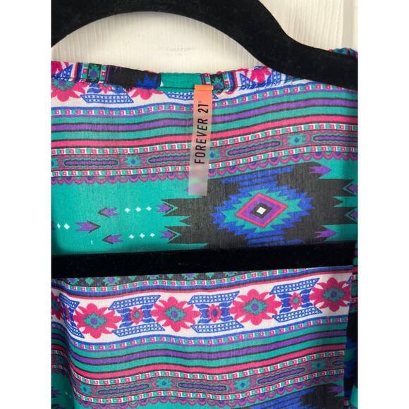 Forever 21 Open Front Kimono Size Medium Southwestern Boho Coastal Cowgirl - Picture 4 of 6
